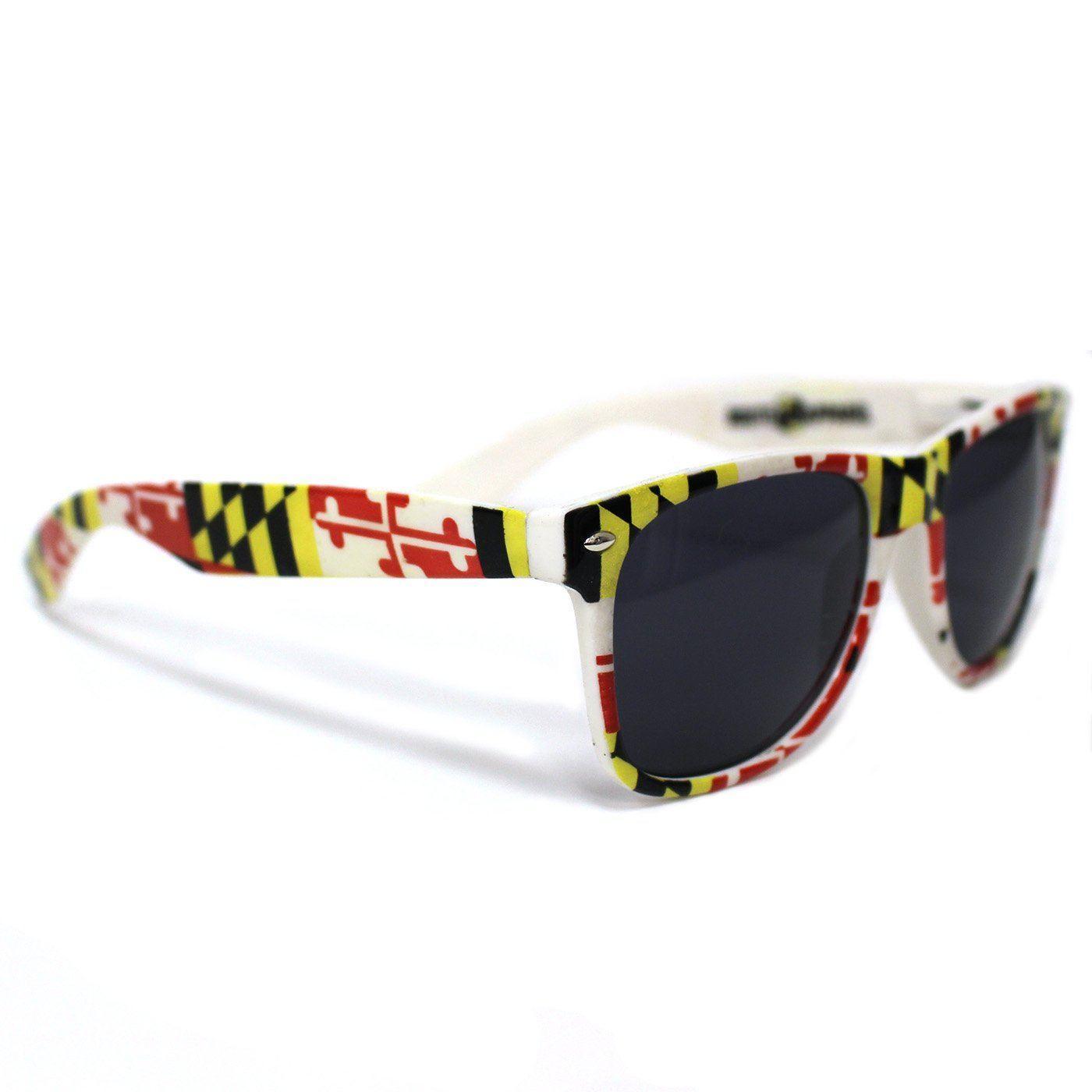 Exclusive Maryland Full Flag Pattern (White) Wayfarer Shades