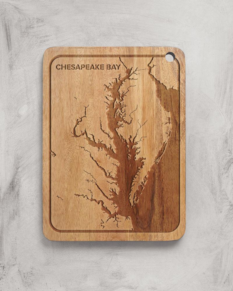 Exclusive Chesapeake Bay Design Bamboo Cutting Board - Ideal for Maryland Chefs