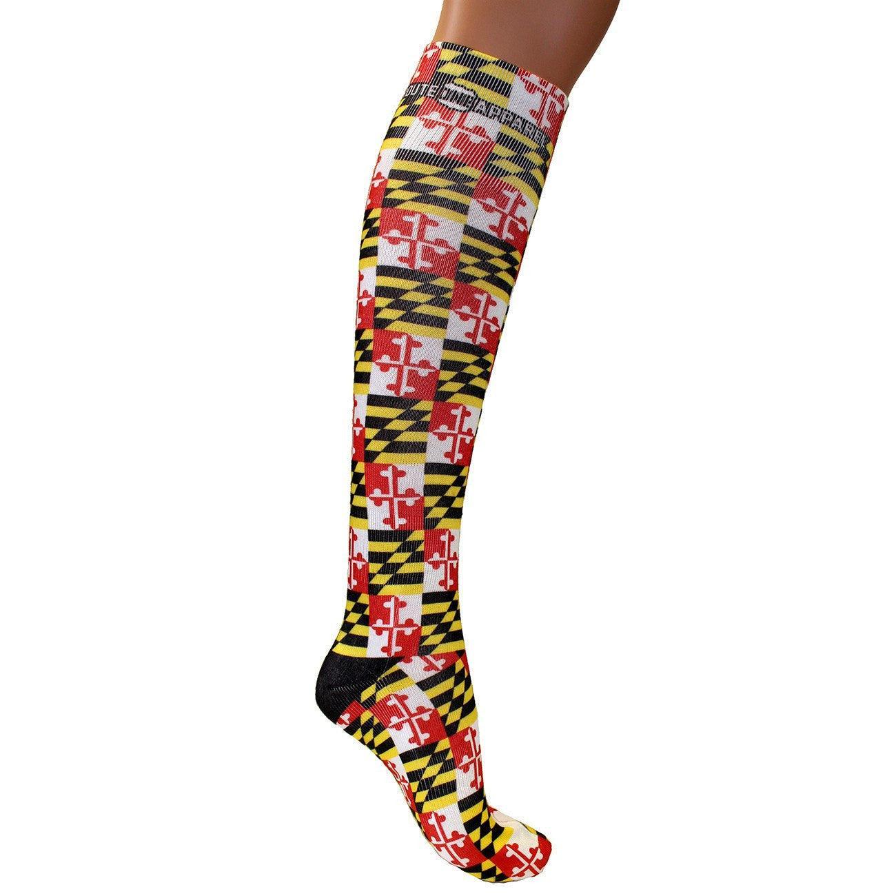 Limited-Time Offer! Stylish Maryland Flag Knee-High Socks for Men and Women