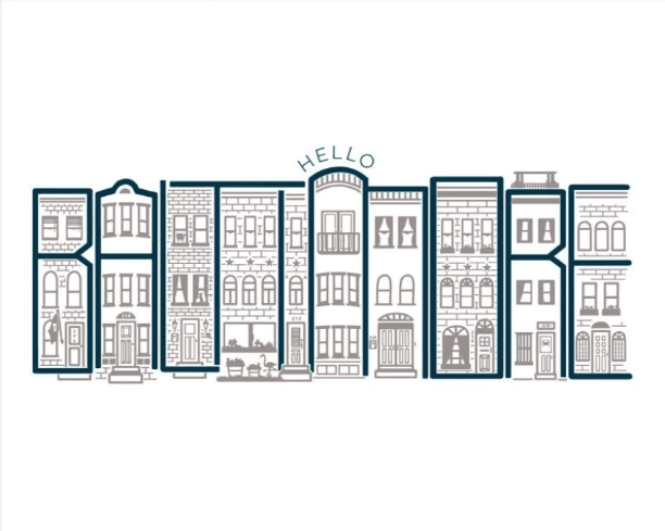 8X10 Art Print of Baltimore Rowhouses - Show Your Hometown Pride
