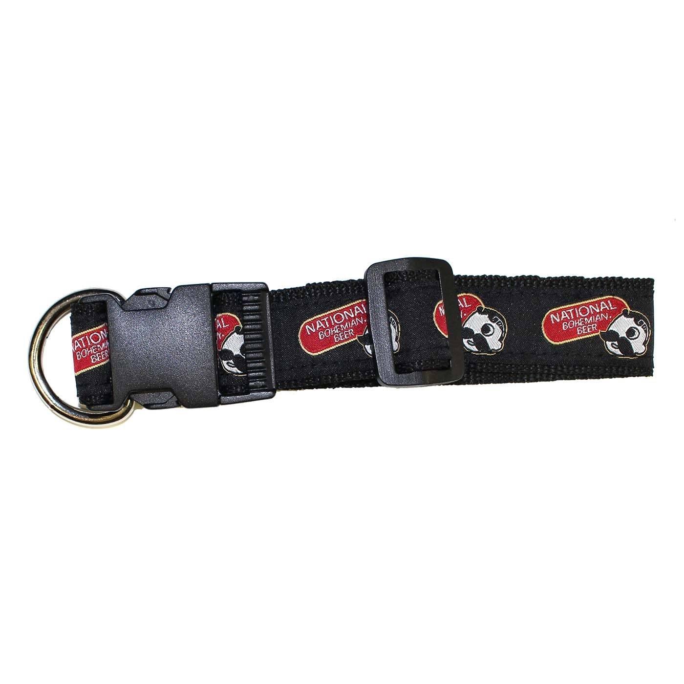 National Bohemian Black Dog Collar - Adjustable, Durable, Made in USA