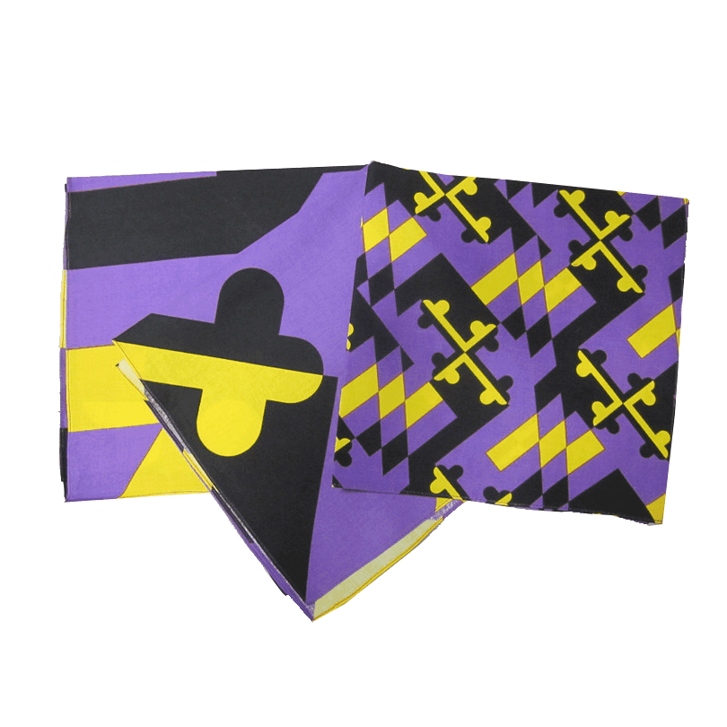 22 x 22 Inch Purple and Gold Maryland Flag Bandana