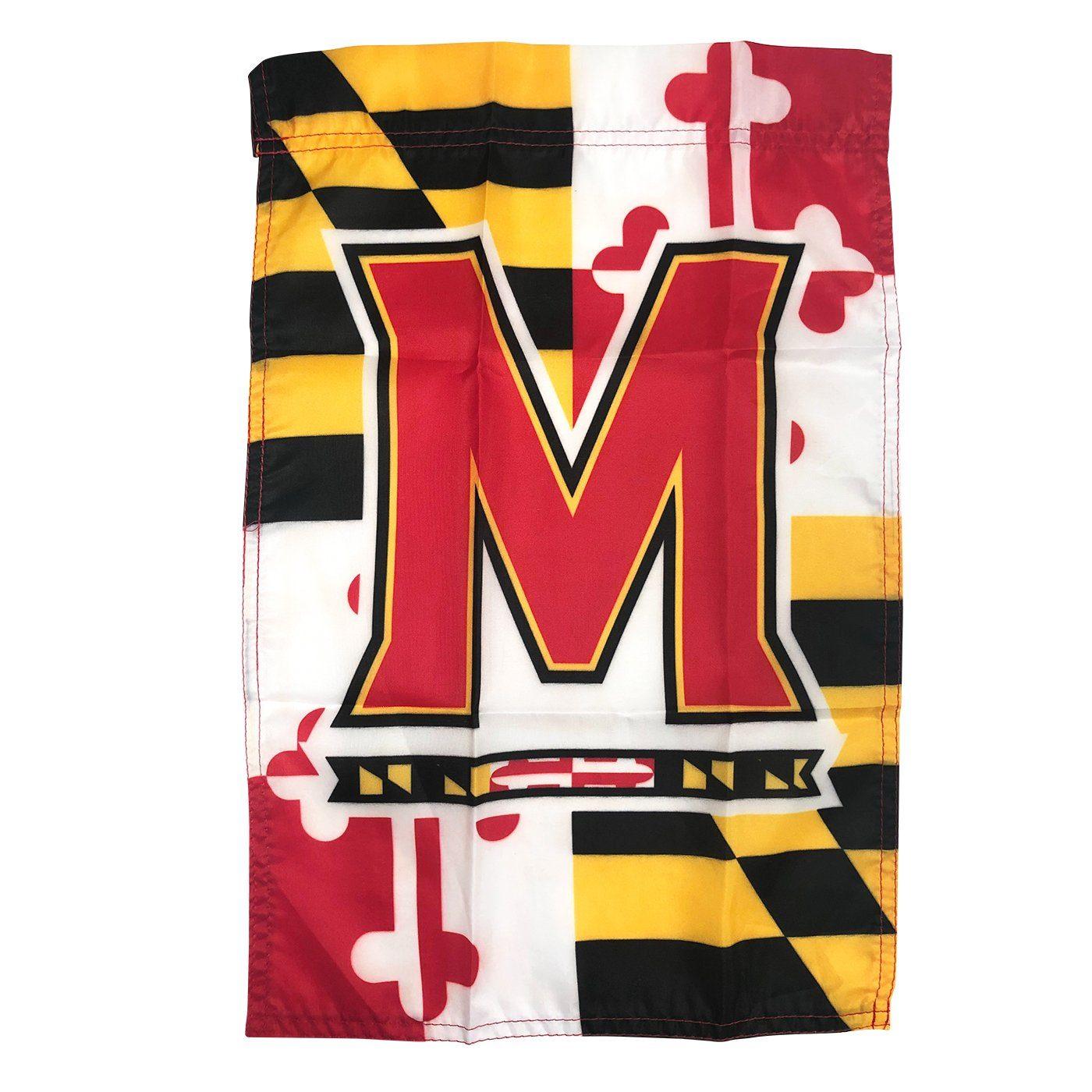 UMD M Logo Maryland Garden Flag - 13' x 18' Polyester