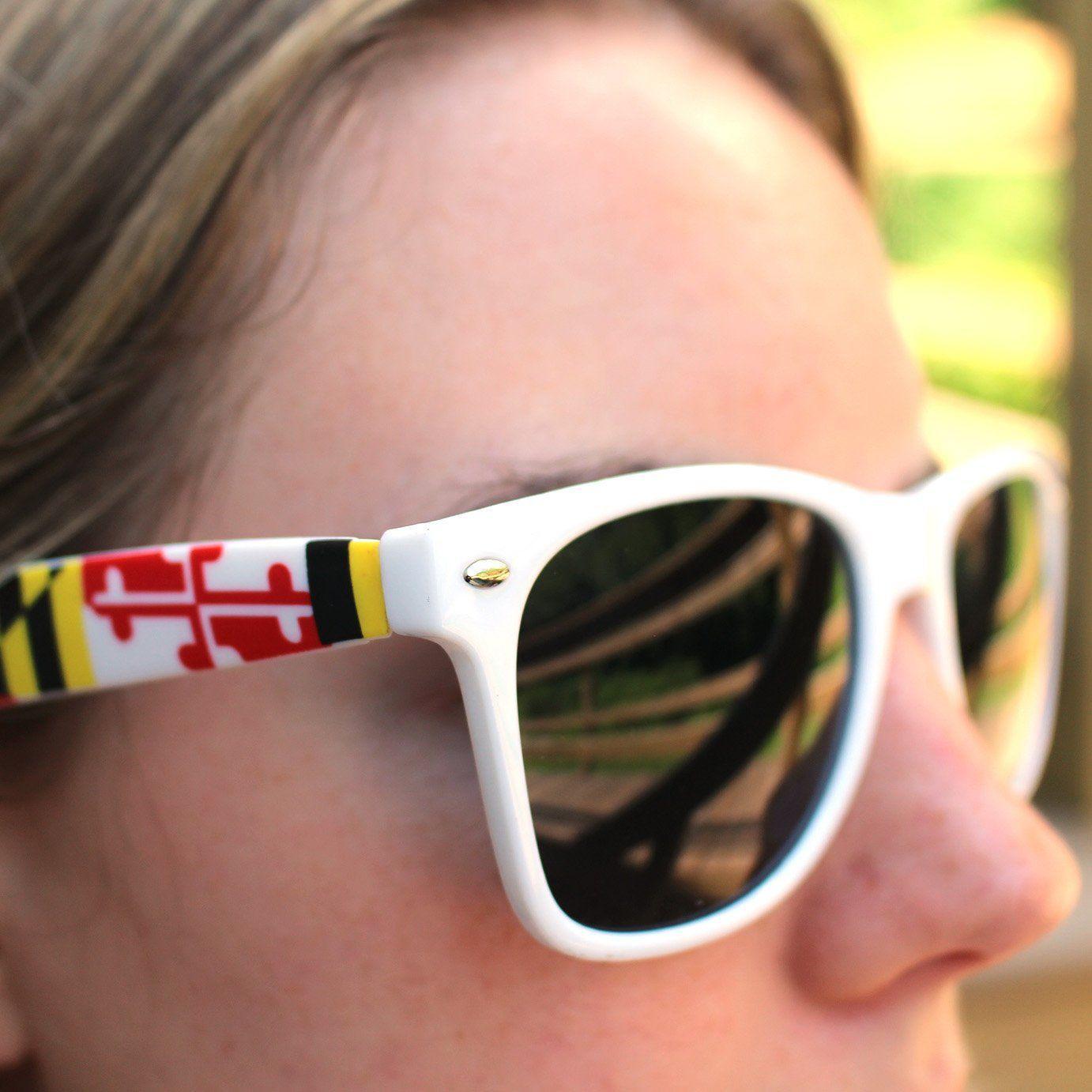 Exclusive Maryland Full Flag Pattern (White) Wayfarer Shades