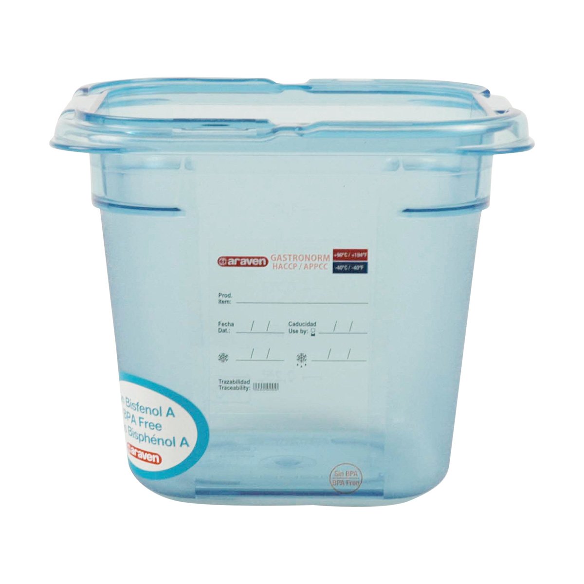 Araven 07798 Blue Translucent 1/6 Size 6-Inch Deep Food Pan