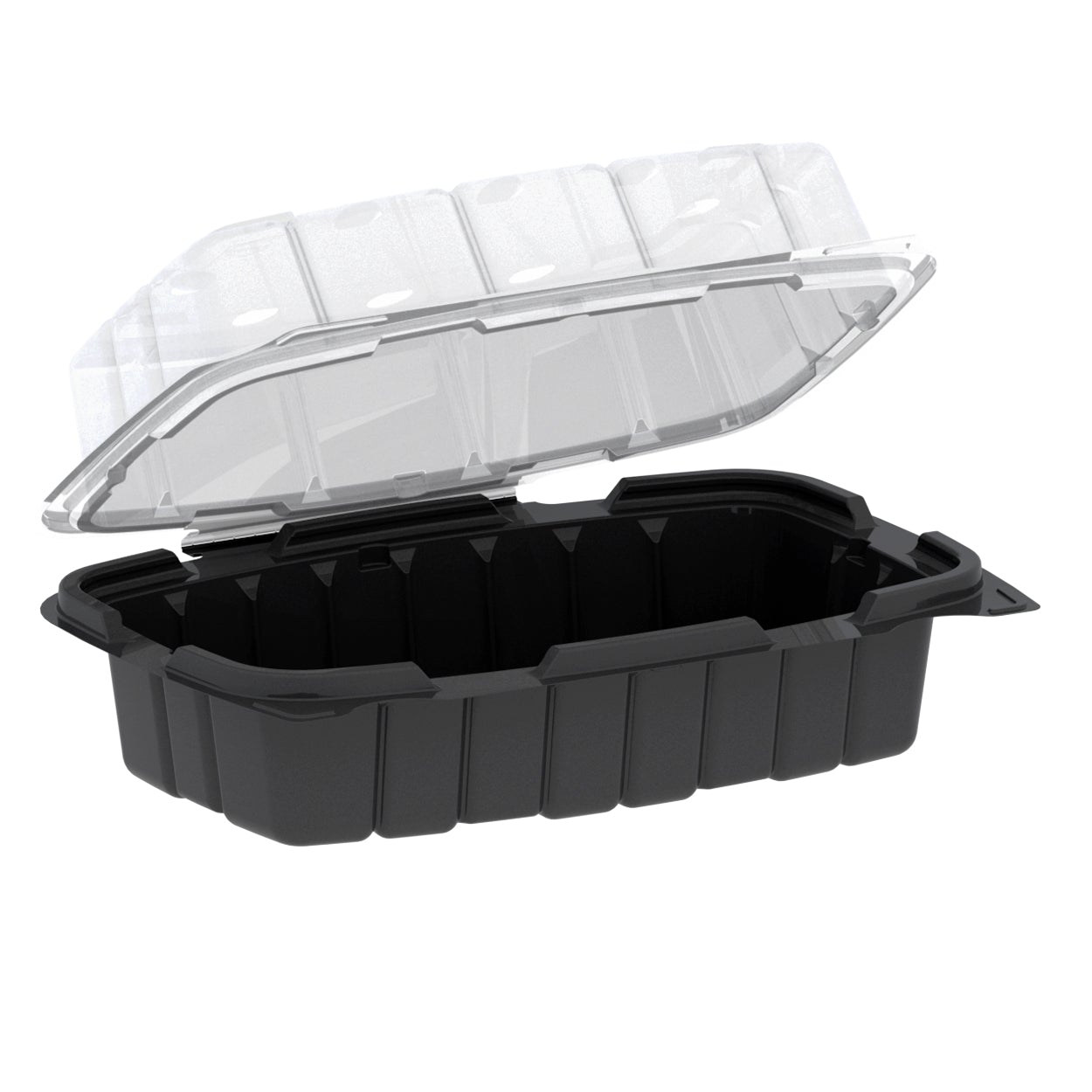 Anchor Packaging 1 Compartment Rectangular Black Disposable Food Container - Ideal for Foodservice